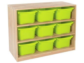 MASSIVMÖBEL NATUR 9 Behälter - 2 Regalbretter