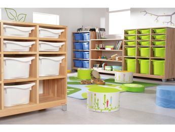 SOLID WOODEN UNIT 12 containers – 9 shelves