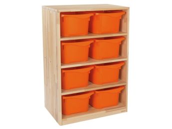MASSIVMÖBEL NATUR 8 Behälter - 3 Regalbretter