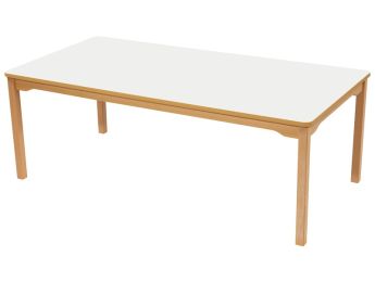 TISCH MIT BESCHICHTETER TISCHPLATTE - FUSSTEIL AUS HOLZ - Rechteckig 160x80 cm