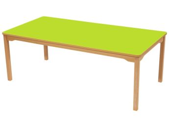 TISCH MIT BESCHICHTETER TISCHPLATTE - FUSSTEIL AUS HOLZ - Rechteckig 160x80 cm