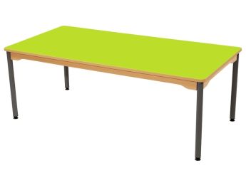TISCH MIT BESCHICHTETER TISCHPLATTE - METALLFUSSTEIL GRAU - Rechteckig 160x80 cm