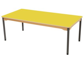 TISCH MIT BESCHICHTETER TISCHPLATTE - METALLFUSSTEIL GRAU - Rechteckig 160x80 cm