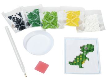 KIT CRÉATIF STICKERS PERLES DIAMANT Dinosaure