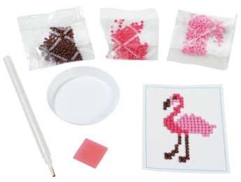 KIT CRÉATIF STICKERS PERLES DIAMANT Flamant rose