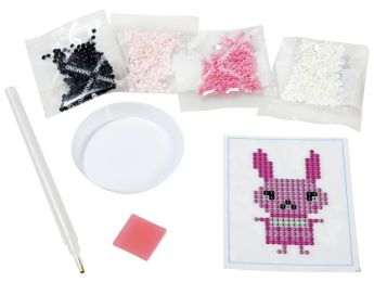 KIT CRÉATIF STICKERS PERLES DIAMANT Lapin