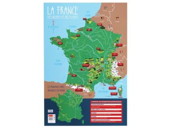 POSTER ÉDUCATIF La France, ses reliefs et fleuves
