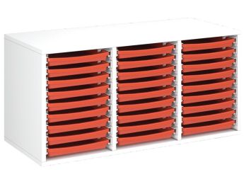 MÖBELSTÜCK MIT MELAMINBESCHICHTUNG H: 51 cm - L: 105 cm 27 Tabletts auf...