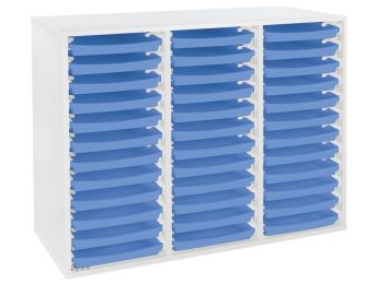 MEUBLE MÉLAMINÉ H: 81 cm - L: 105 cm 36 plateaux sur rails