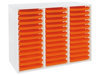 MEUBLE MÉLAMINÉ H: 81 cm - L: 105 cm 36 plateaux sur rails