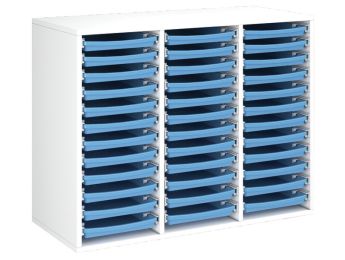 MÖBELSTÜCK MIT MELAMINBESCHICHTUNG H: 81 cm - L: 105 cm 36 Tabletts auf...