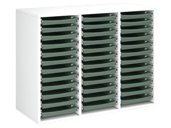 MÖBELSTÜCK MIT MELAMINBESCHICHTUNG H: 81 cm - L: 105 cm 36 Tabletts auf...