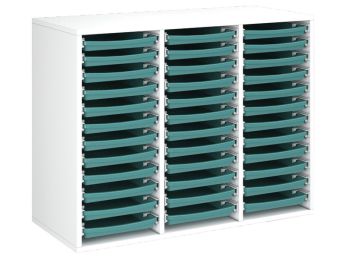 MÖBELSTÜCK MIT MELAMINBESCHICHTUNG H: 81 cm - L: 105 cm 36 Tabletts auf...