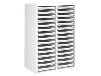 MEUBLE MÉLAMINÉ H: 102 cm - L: 70,5 cm 30 plateaux sur rails