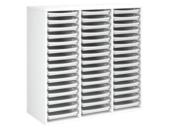 MEUBLE MÉLAMINÉ H: 102 cm - L: 105 cm 45 plateaux sur rails