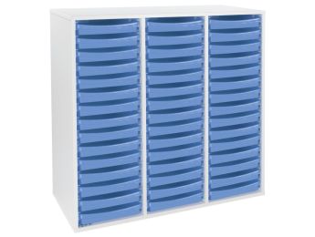 MEUBLE MÉLAMINÉ H: 102 cm - L: 105 cm 45 plateaux sur rails