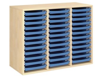 MEUBLE MÉLAMINÉ H: 81 cm - L: 105 cm 36 plateaux sur rails