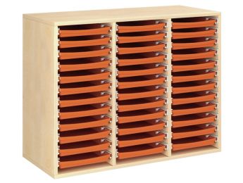 MEUBLE MÉLAMINÉ H: 81 cm - L: 105 cm 36 plateaux sur rails