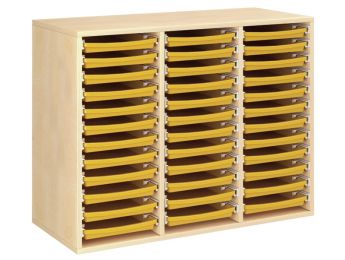 MEUBLE MÉLAMINÉ H: 81 cm - L: 105 cm 36 plateaux sur rails