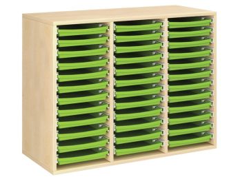 MEUBLE MÉLAMINÉ H: 81 cm - L: 105 cm 36 plateaux sur rails
