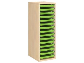 MEUBLE MÉLAMINÉ H: 102 cm - L: 36 cm 15 plateaux sur rails