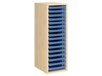 MEUBLE MÉLAMINÉ H: 102 cm - L: 36 cm 15 plateaux sur rails