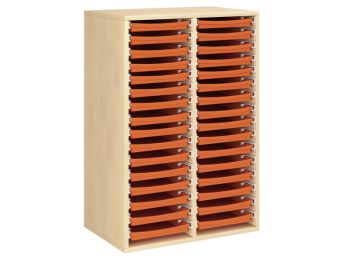 MEUBLE MÉLAMINÉ H: 102 cm - L: 70,5 cm 30 plateaux sur rails