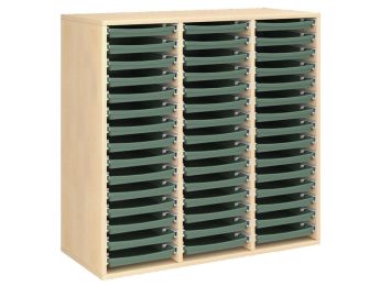 MEUBLE MÉLAMINÉ H: 102 cm - L: 105 cm 48 plateaux sur rails