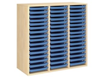 MEUBLE MÉLAMINÉ H: 102 cm - L: 105 cm 48 plateaux sur rails