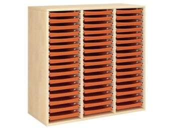 MEUBLE MÉLAMINÉ H: 102 cm - L: 105 cm 48 plateaux sur rails