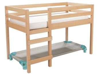 HOOGSLAPER Enkele slaapplaats + matras waterproof + standaard rustbedje