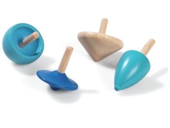 SET OF ECO-DESIGNED SPINNING TOPS