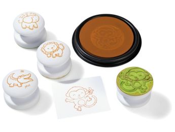 ERGONOMISCHE STEMPEL „Baby“ MIT STEMPELKISSEN Savanne