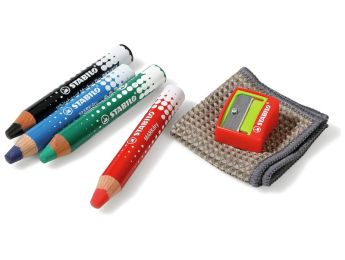 CRAYONS DE COULEUR EFFAÇABLES À SEC MINE EXTRA-LARGE MARKdry x4