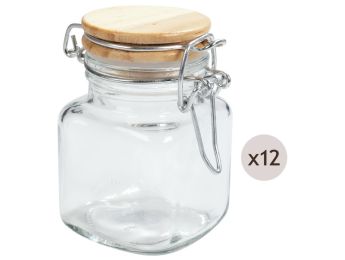 MINIS BOCAUX AVEC COUVERCLE EN BOIS À DÉCORER Carrés