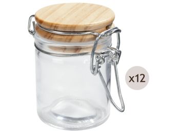 MINIS BOCAUX AVEC COUVERCLE EN BOIS À DÉCORER Ronds
