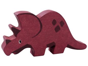 FIGURINE EN BOIS TRICÉRATOPS