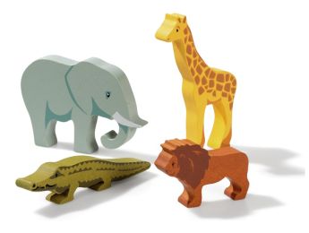 FIGURINE EN BOIS Les animaux de la savane