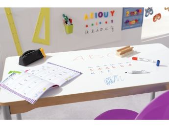 TABLE PLATEAU EFFAÇABLE - PIÉTEMENT À  ROULETTES - Rectangle 120x60 cm
