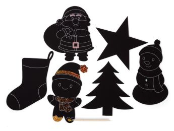 CARTES À GRATTER SILHOUETTES + GOMMETTES Noël