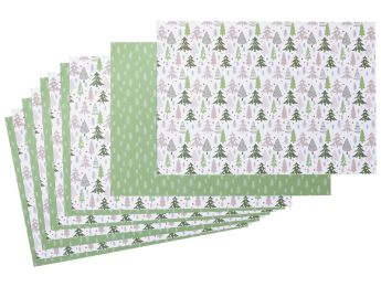FEUILLES DE PAPIER À THÈMES Sapins de Noël