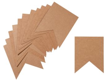 GIRLANDE MIT 12 WIMPELN AUS KRAFTPAPIER