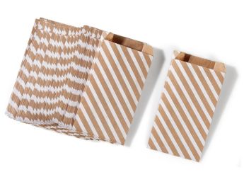 TÜTEN AUS KRAFTPAPIER Gestreift