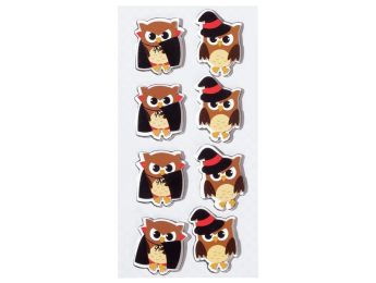GOMMETTES RELIEF HALLOWEEN 3D Hiboux