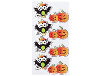 GOMMETTES RELIEF HALLOWEEN 3D Citrouilles et chauve-souris
