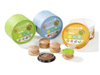 MAXI-SET MIT ERGONOMISCHEN STEMPELN AUS HOLZ BABY + STEMPELKISSEN
