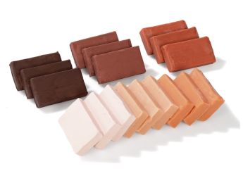 PÂTE À MODELER VÉGÉTALE Plastilina Couleurs de peau  18 x 50 g