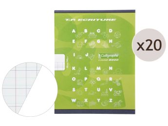 SET OF 20 PRACTICAL WORKBOOKS 17x22 cm - 32 pages Double line 4 mm
