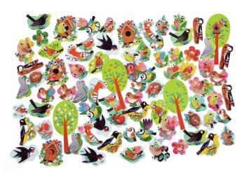 GOMMETTES THÉMATIQUES GÉANTES Les oiseaux du jardin