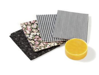 SET LAPJES STOF MET BIJENWAS